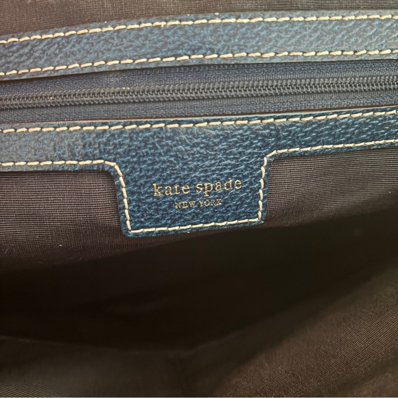 Kate Spade Large Blue Leather Satchel Handbag - Picture 6 of 8